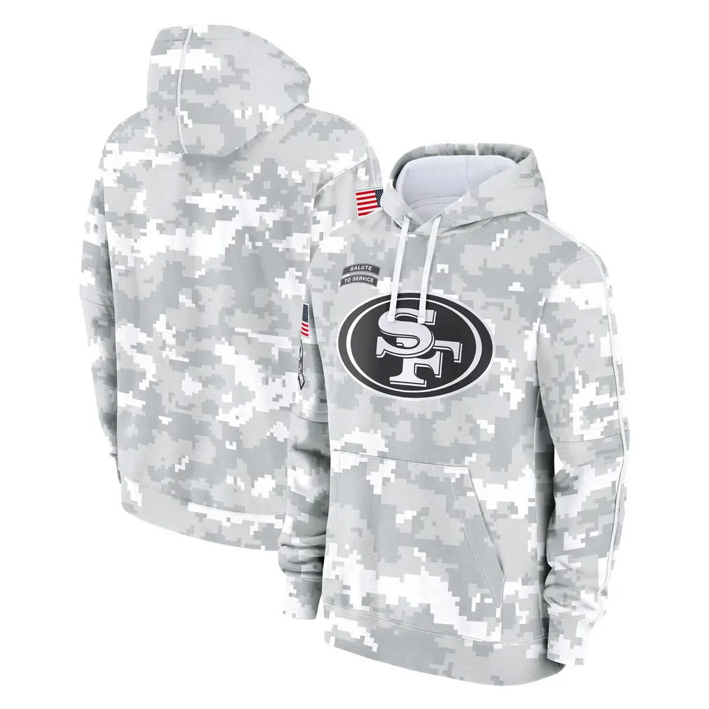 SF.49ers ## 49ers Blank Player Arctic Camo Limited Salute to Service Pullover Hoodies Game Gdoa Stitched Jerseys