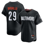 B.Orioles #29 Samuel Basallo Player Black City Connect Limited Home Game Gdoa Stitched Jerseys