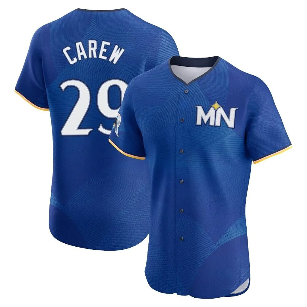M.Twins #29 Rod Carew Player Royal City Connect Limited Elite Home Fdoa Stitched Jerseys