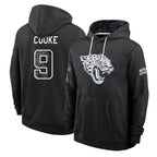 J.Jaguars #9 Logan Cooke Player 2026 Black Logo Pullover Hoodies Limited Game Gdoa Stitched Jerseys