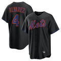 NY.Mets #4 Francisco Alvarez Player Black Alternate Home Game Fdoa Stitched Jerseys