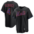 NY.Mets #4 Francisco Alvarez Player Black Alternate Home Game Fdoa Stitched Jerseys