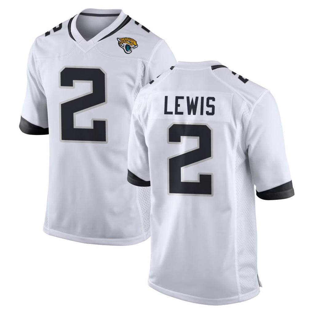 J.Jaguars #2 Jourdan Lewis Player White Home Game Gdoa Stitched Jerseys