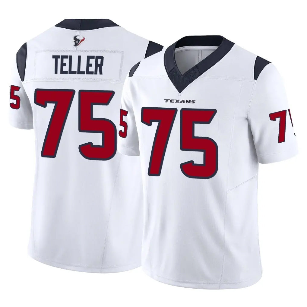 H.Texans #75 Wyatt Teller Player White Limited Vapor F.U.S.E. Home Game Gdoa Stitched Jerseys