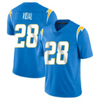 LA.Chargers #28 Kimani Vidal Player Blue Limited Vapor Untouchable Home Game Gdoa Stitched Jerseys