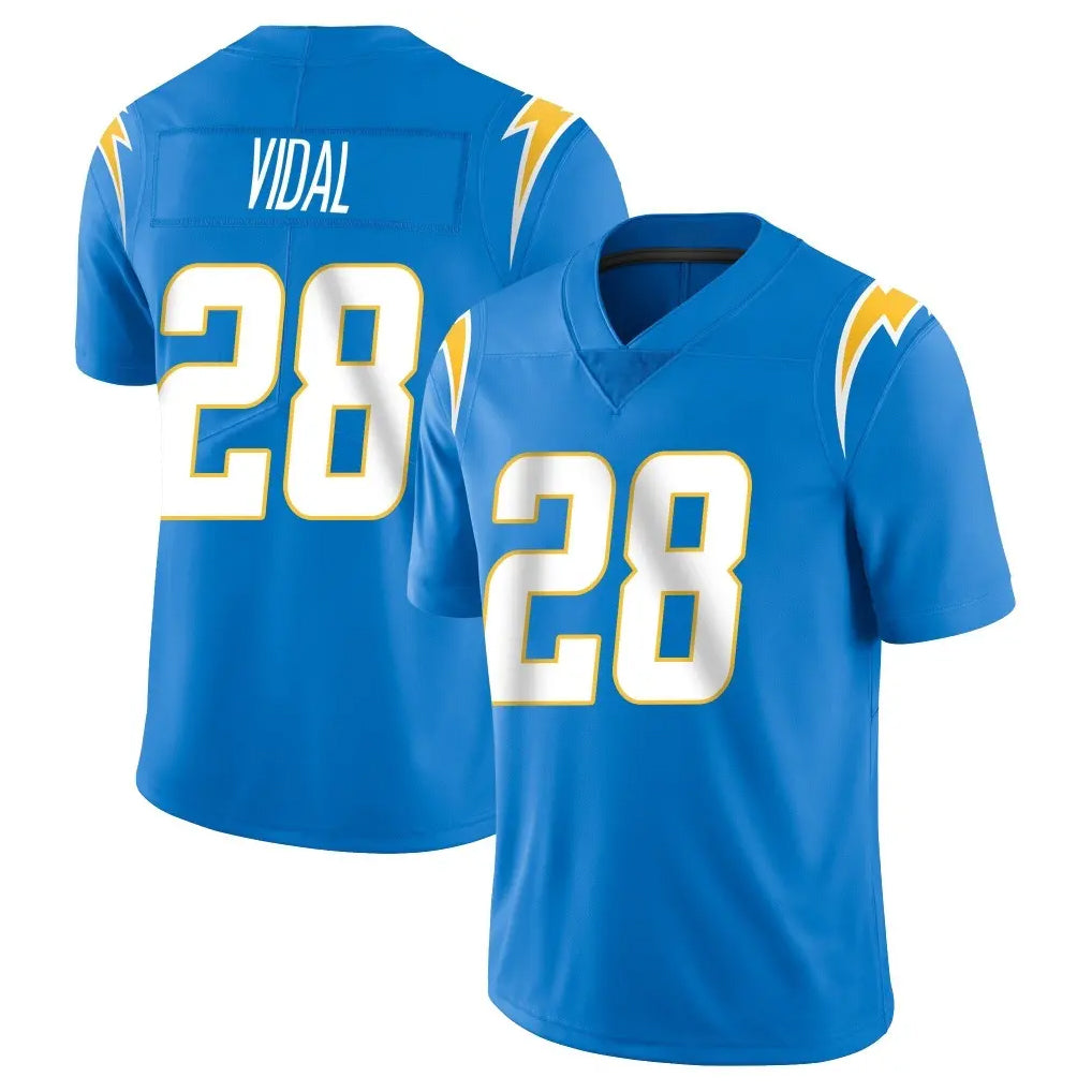 LA.Chargers #28 Kimani Vidal Player Blue Limited Vapor Untouchable Home Game Gdoa Stitched Jerseys