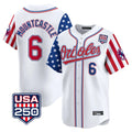 B.Orioles #6 Ryan Mountcastle Player White USA 250 Independence Day Vapor Premier Home Game Gdoa Stitched Jerseys