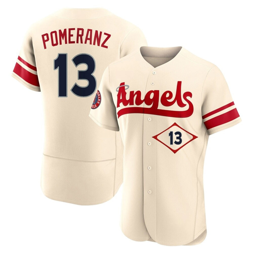 LA.Angels #13 Drew Pomeranz Player Cream City Connect Limited ELite Home Fdoa Stitched Jerseys