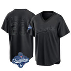LA.Dodgers #23 Kyle Tucker Player Black World Series Meet Pitch Fashion T-shirt Fdoa Stitched Jerseys