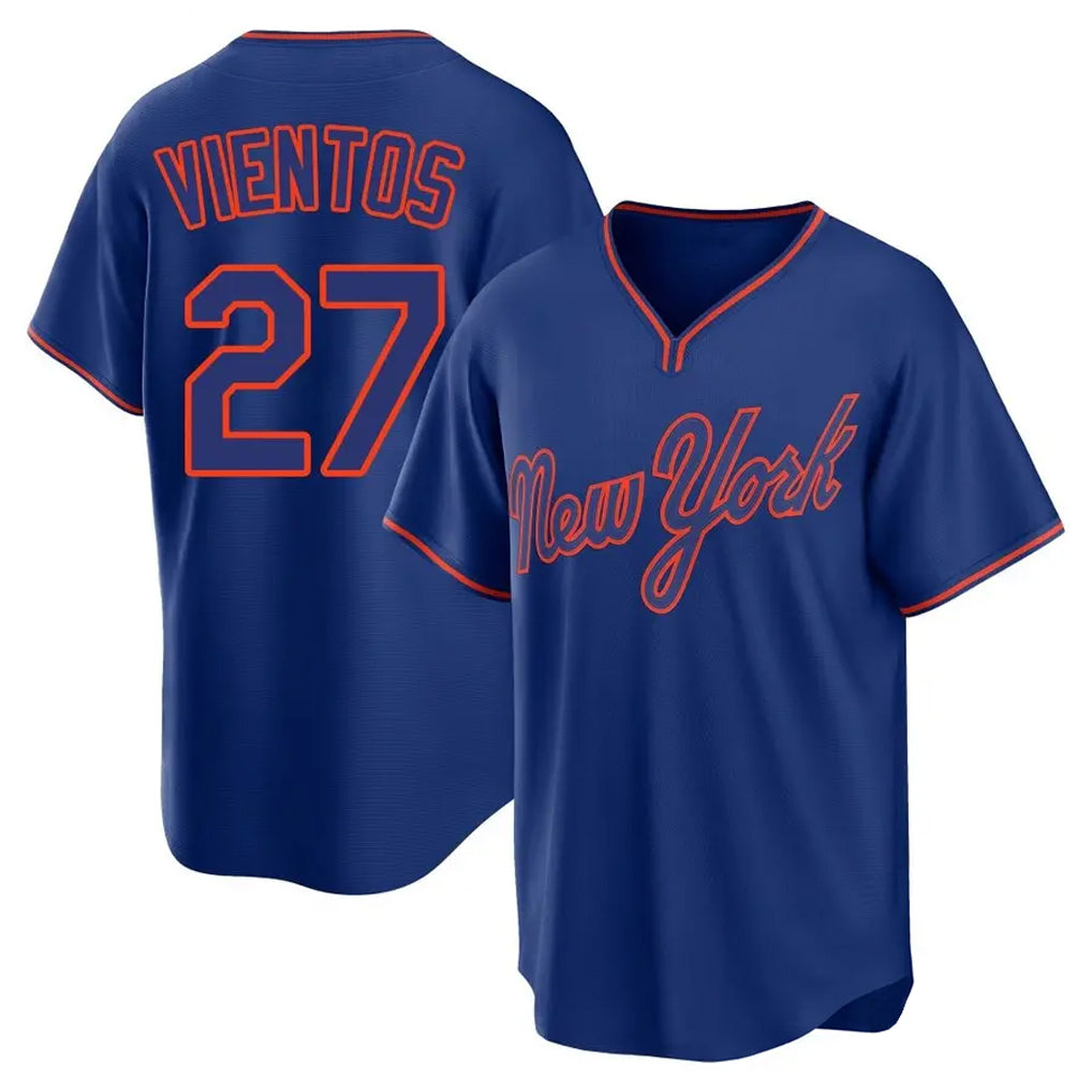 NY.Mets #27 Mark Vientos Player Royal T-shirt Home Game Fdoa Stitched Jerseys