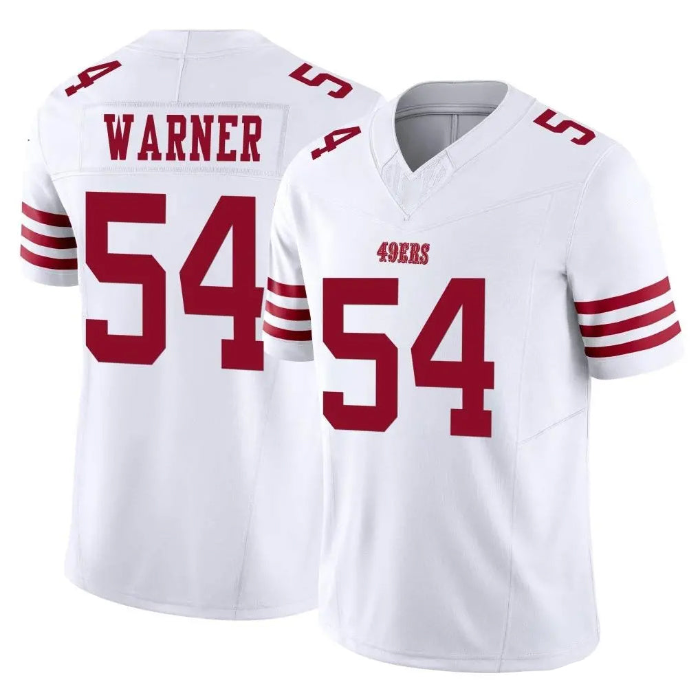 SF.49ers #54 Fred Warner Player White Limited Vapor F.U.S.E. Home Game Gdoa Stitched Jerseys