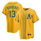 Athletics #13 Luis Barrera Player Gold Alternate Home Game Gdoa Stitched Jerseys