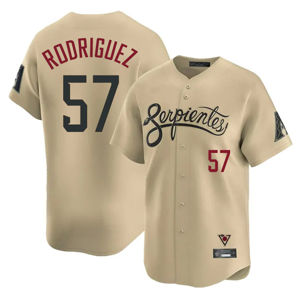 A.Diamondbacks #57 Eduardo Rodriguez Player Tan City Connect Limited Home Game Gdoa Stitched Jerseys