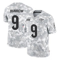 C.Bengals #9 Joe Burrow Player Arctic Camo Salute to Service Limited Gdoa Stitched Jerseys