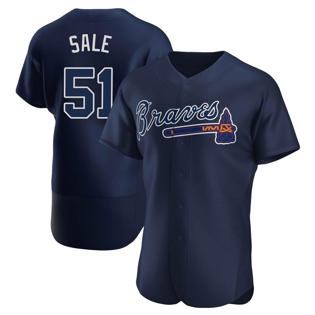 A.Braves #51 Chris Sale Player Navy Alternate Limited Elite Home Game Gdoa Stitched Jerseys