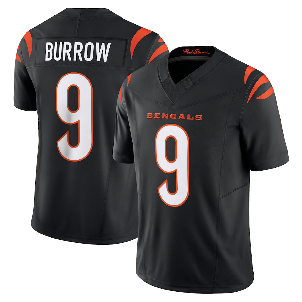 C.Bengals #9 Joe Burrow Player Black Vapor F.U.S.E. Limited Home Game Gdoa Stitched Jerseys