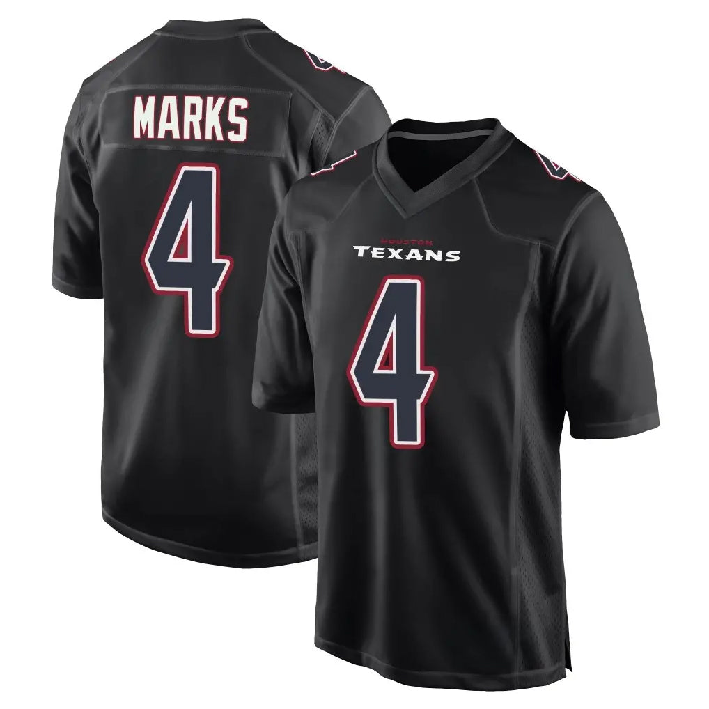 H.Texans #4 Woody Marks Player Black Fashion Home Game Gdoa Stitched Jerseys