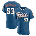 M.Brewers #53 Brandon Woodruff Player Blue 2026 City Connect Home Limited Elite Fdoa Stitched Jerseys