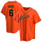 SF.Giants #6 Daniel Susac Player Orange Home Game Fdoa Stitched Jerseys