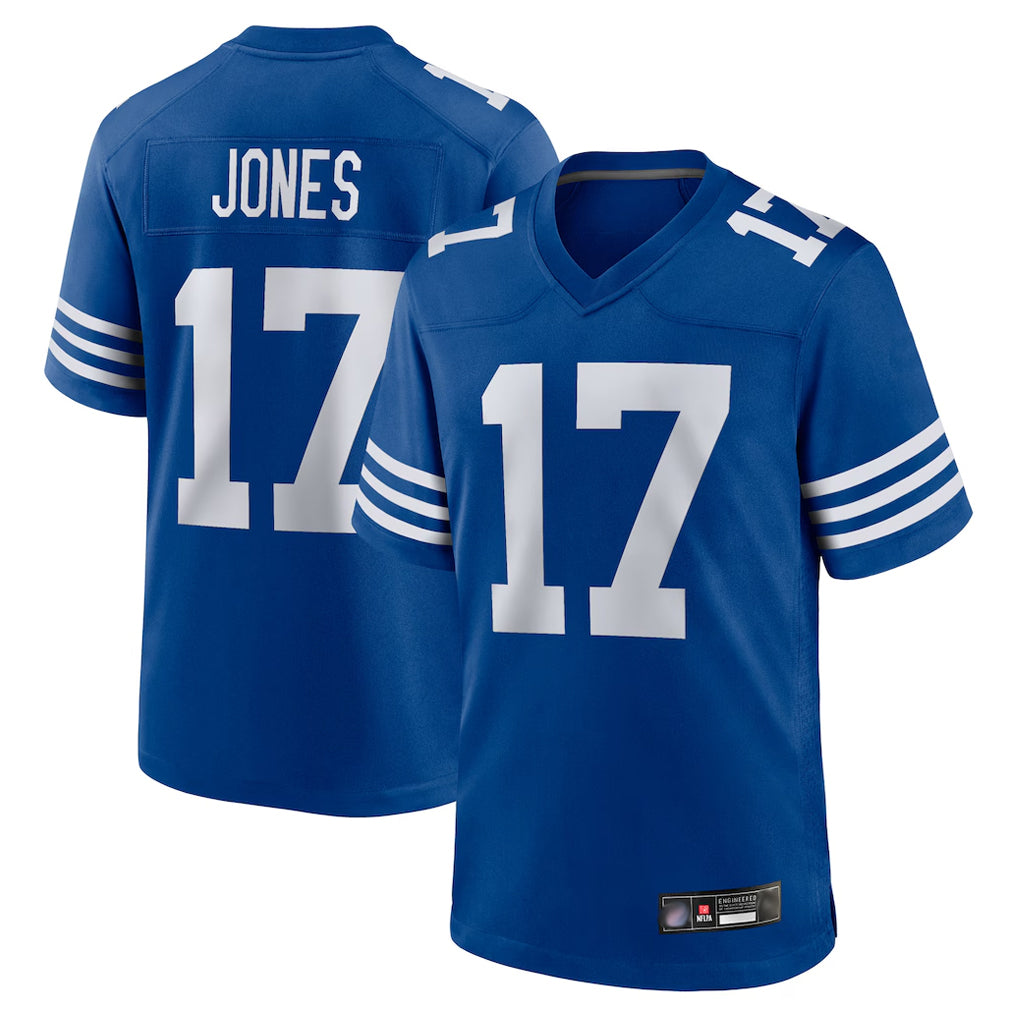 IN.Colts #17 Daniel Jones Player Royal Limited Home Game Gdoa Stitched Jerseys