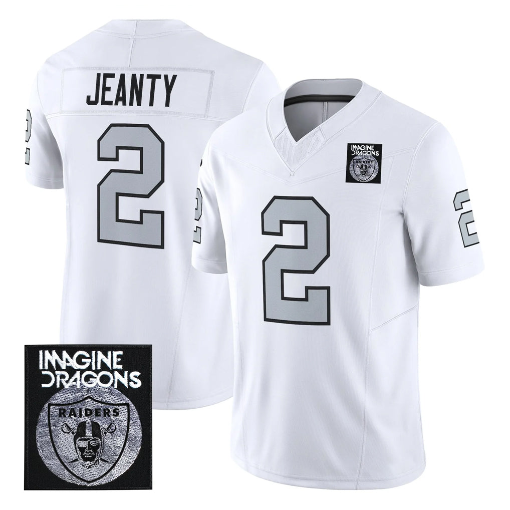 LV.Raiders #2 Ashton Jeanty Player White Vapor Limited Home Game Gdoa Stitched Jerseys