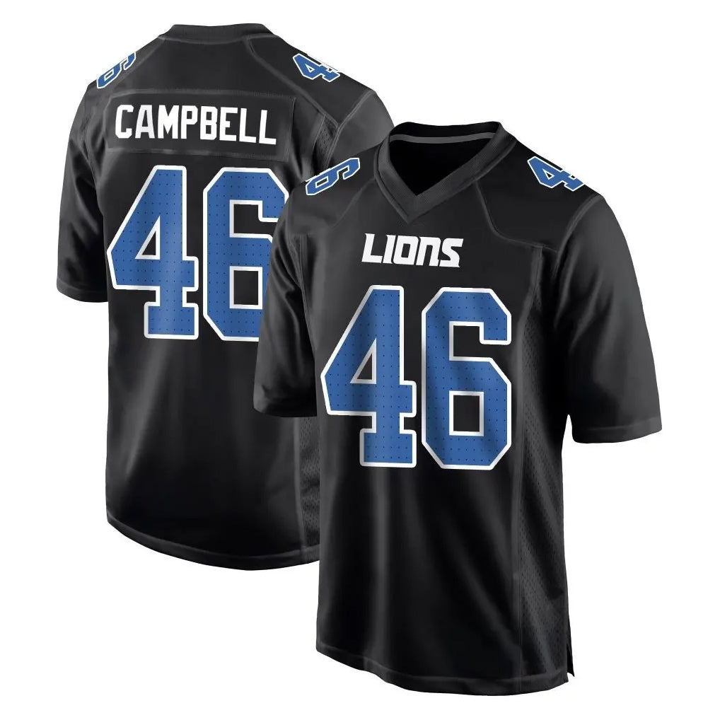 D.Lions #46 Jack Campbell Player Black Fashion Home Game Gdoa Stitched Jerseys