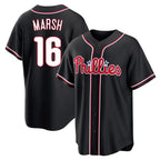 P.Phillies #16 Brandon Marsh Player Black Fashion Out Home Game Fdoa Stitched Jerseys