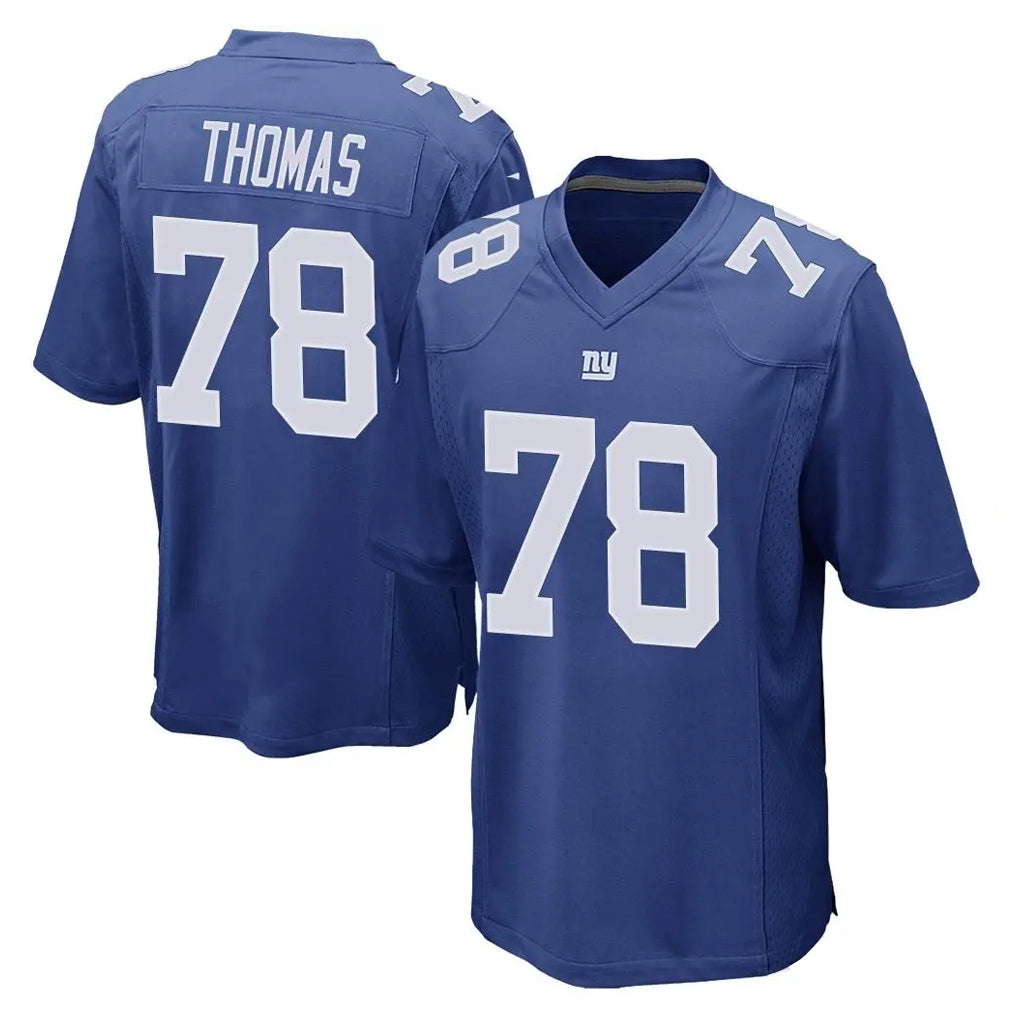 NY.Giants #78 Andrew Thomas Player Royal Home Game Gdoa Stitched Jerseys
