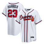 A.Braves #23 Michael Harris II Player White Home Game Gdoa Stitched Jerseys