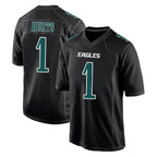 P.Eagles #1 Jalen Hurts Player Carbon Black Fashion Home Game Gdoa Stitched Jerseys