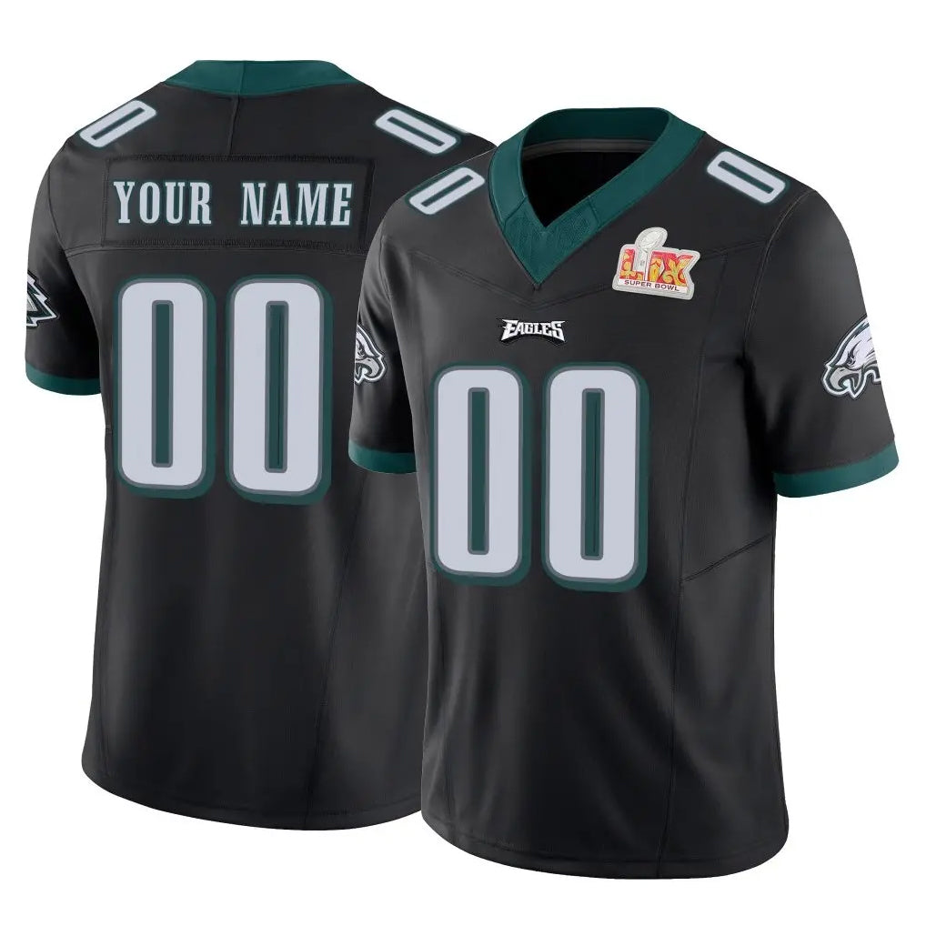 Custom P.Eagles Black Limited Vapor F.U.S.E. Super Bowl LIX Home Game Any Name & Numbers Gdoa Stitched Jerseys