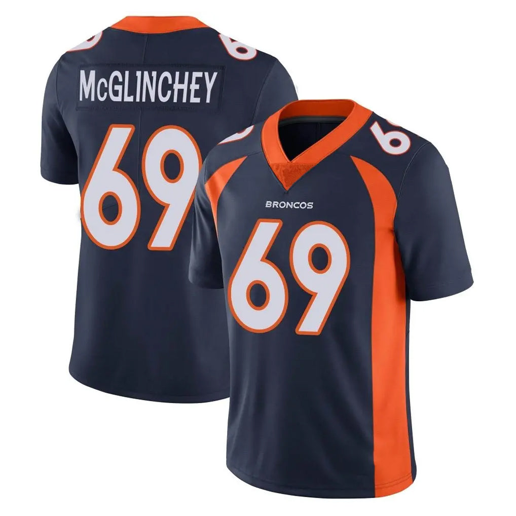 D.Broncos #69 Mike McGlinchey Player Navy Vapor Untouchable Limited Game Gdoa Stitched Jerseys