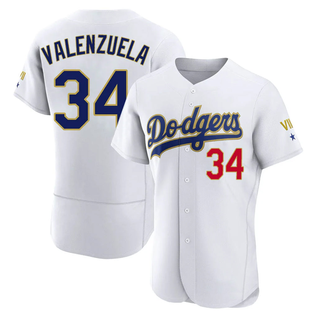 LA.Dodgers #34 Fernando Valenzuela Player Gold White 2026 Collection Stadium Limited Elite Fdoa Stitched Jerseys
