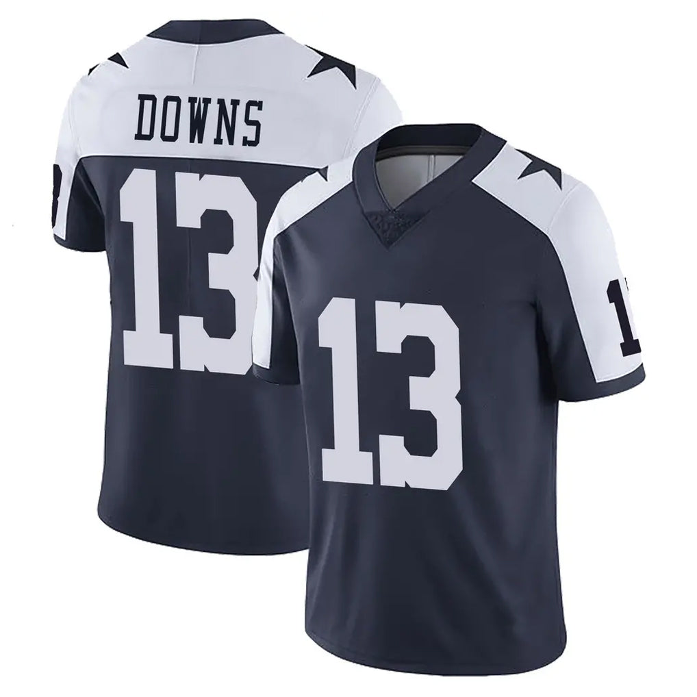 D.Cowboys #13 Caleb Downs Player Navy-White Limited Alternate Vapor Untouchable Home Game Gdoa Stitched Jerseys