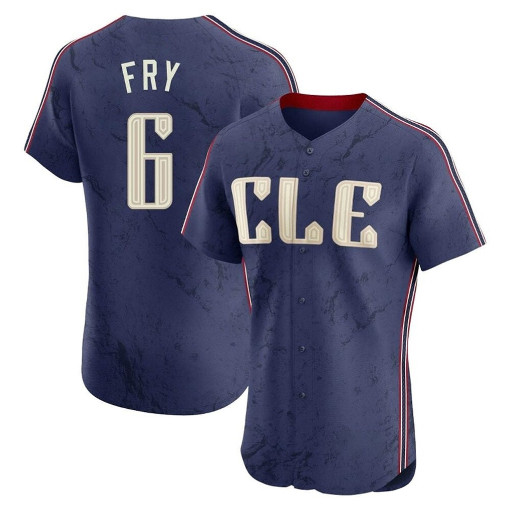 C.Guardians #6 David Fry Player Navy City Connect Limited Elite Home Gdoa Stitched Jerseys
