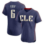 C.Guardians #6 David Fry Player Navy City Connect Limited Elite Home Gdoa Stitched Jerseys