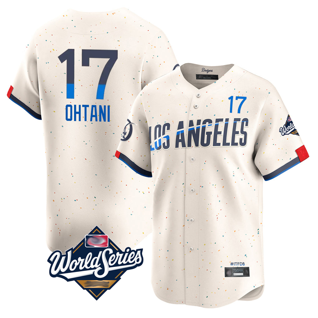 LA.Dodgers #17 Shohei Ohtani Player Cream World Series City Connect Limited Home Fdoa Stitched Jerseys