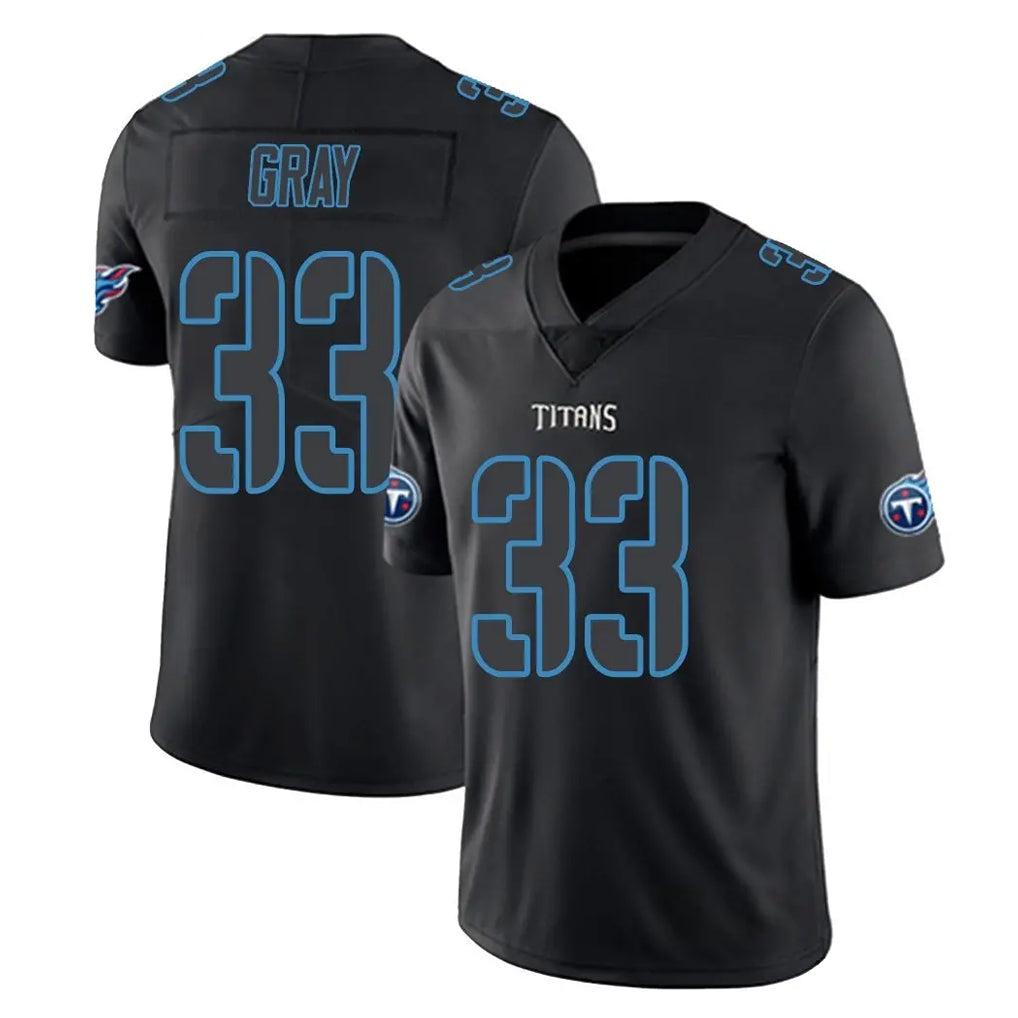 T.Titans #33 Cedric Gray Player Black Impact Limited Home Game Gdoa Stitched Jerseys
