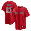 B.Red Sox #12 Connor Wong Player Red Home Game Gdoa Stitched Jerseys