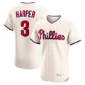 P.Phillies #3 Bryce Harper Player Cream Home Limited Elite Fdoa Stitched Jerseys