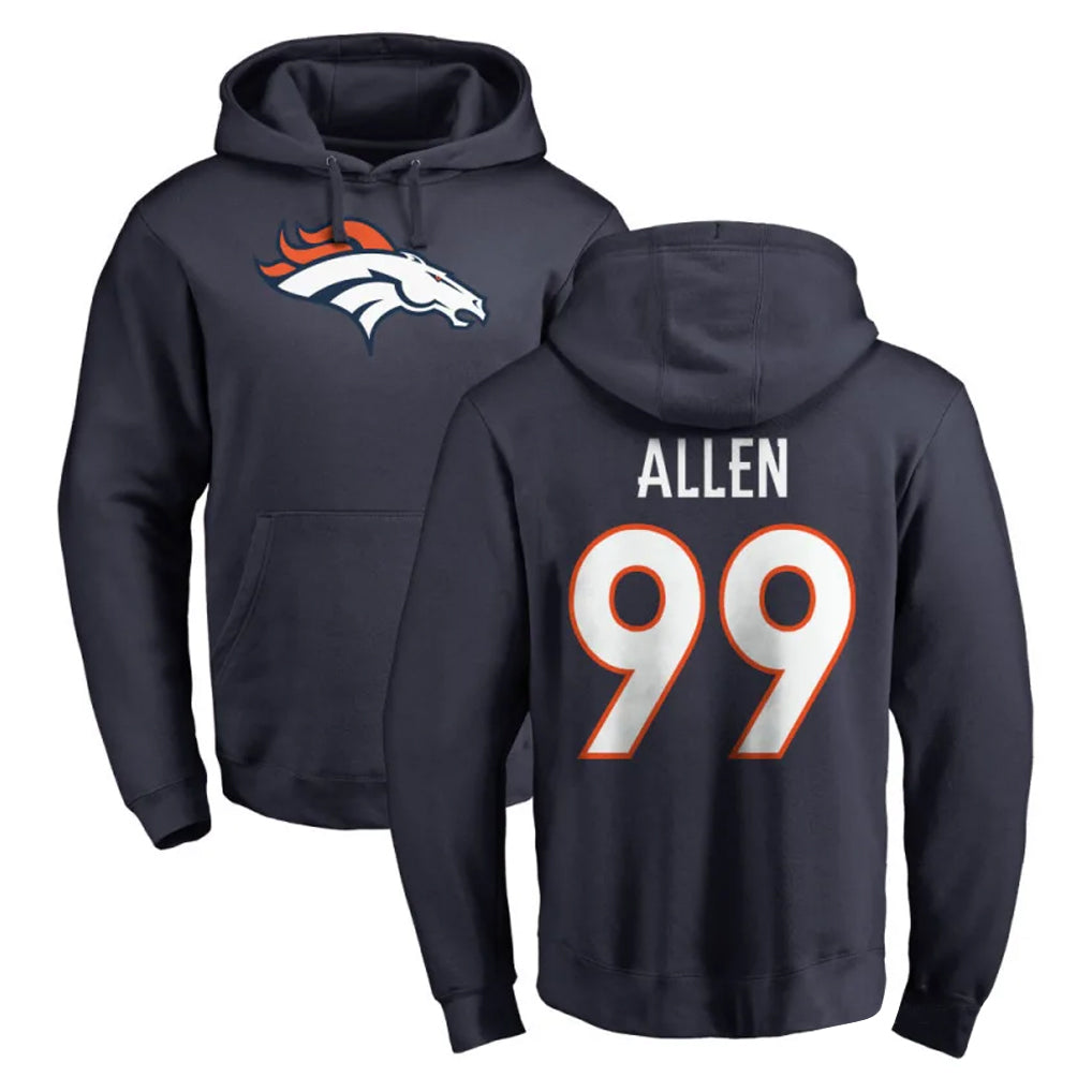 D.Broncos #99 Zach Allen Player Navy Pullover Hoodie Limited Gdoa Stitched Jerseys