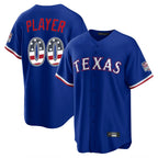Custom T.Rangers Royal USA 250 Fourth of July Limited Home Game Any Name & Number Gdoa Stitched Jerseys