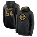 P.Steelers #54 Zach Frazier Player Black Salute to Service Hoodies Limited Game Gdoa Stitched Jerseys