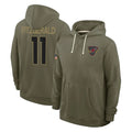 A.Cardinals #11 Larry Fitzgerald Player Olive Salute to Service Hoodies Gdoa Stitched Jerseys