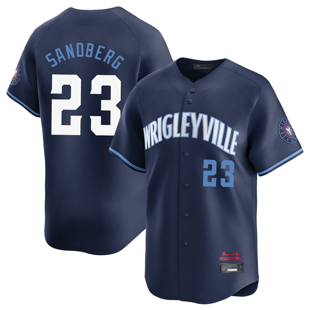 C.Cubs #23 Ryne Sandberg Player Navy City Connect Limited Home Gdoa Stitched Jerseys