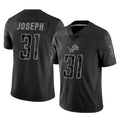 D.Lions #31 Kerby Joseph Player Black Reflective Limited Home Game Gdoa Stitched Jerseys