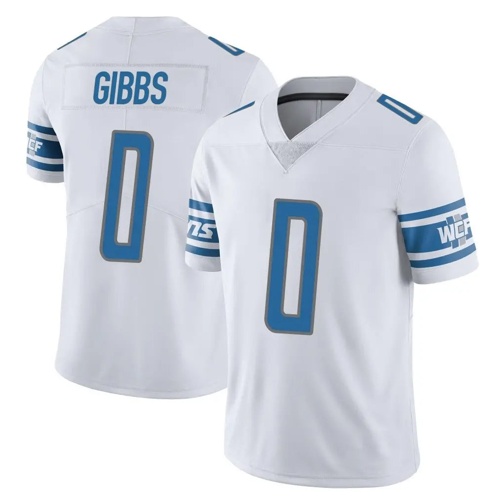 D.Lions #0 Jahmyr Gibbs Player White Limited Vapor Untouchable Home Game Gdoa Stitched Jerseys