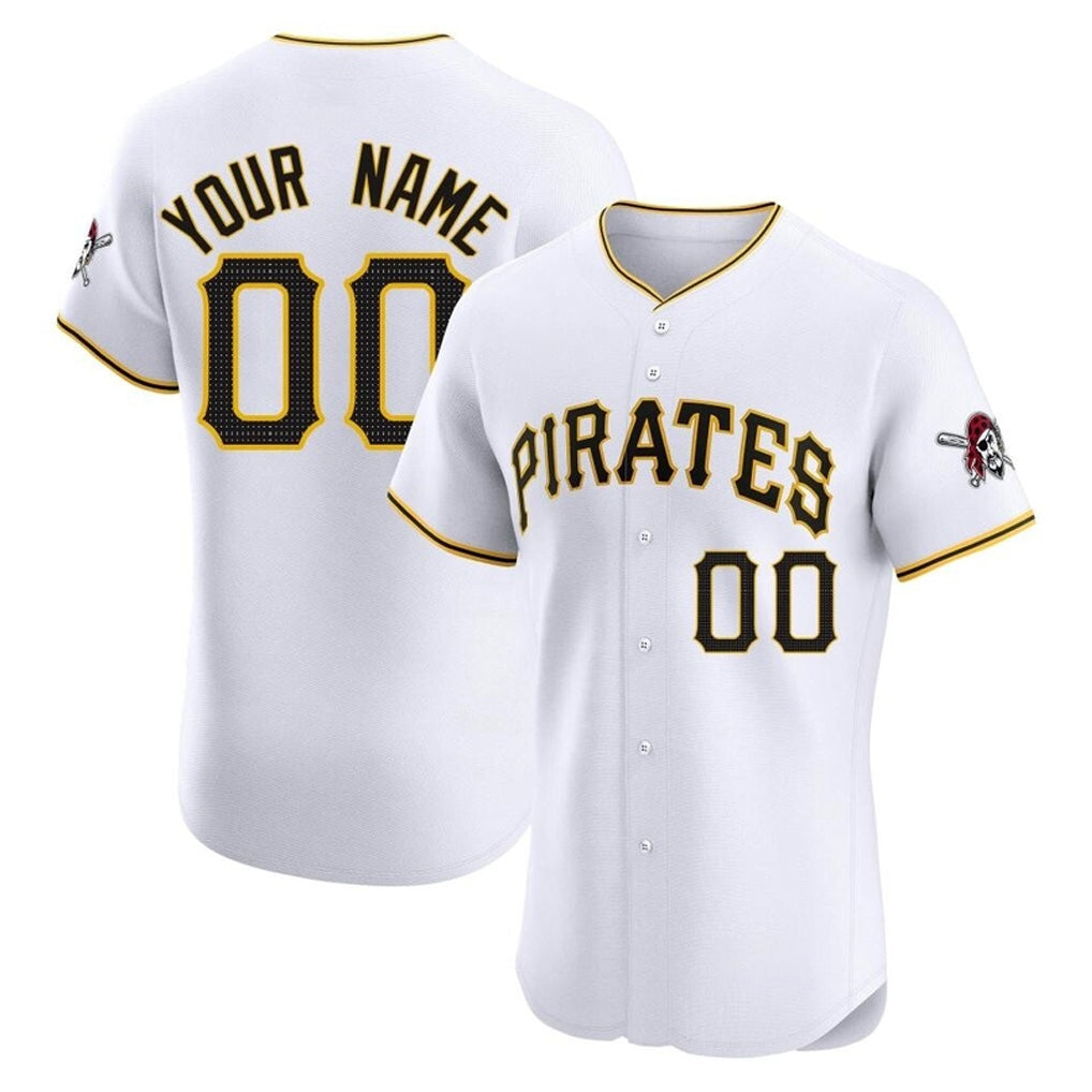Custom P.Pirates White Limited Elite Home Game Any Name & Number Gdoa Stitched Jerseys