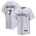 C.Rockies #7 Matt Holliday Player White Game Home Gdoa Stitched Jerseys