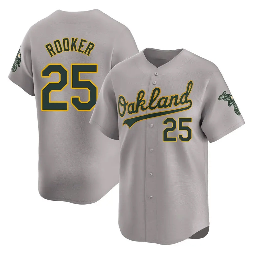 Athletics #25 Brent Rooker Player Gray Road Limited Home Game Gdoa Stitched Jerseys